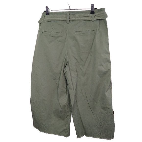 Gap Woman 10 Pant Green High Rise Cropped Wide Leg Casual Comfort Boho Lagenloo - Picture 8 of 8